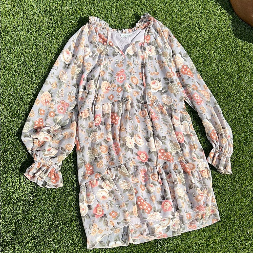 Floral Dress in Pink and White
